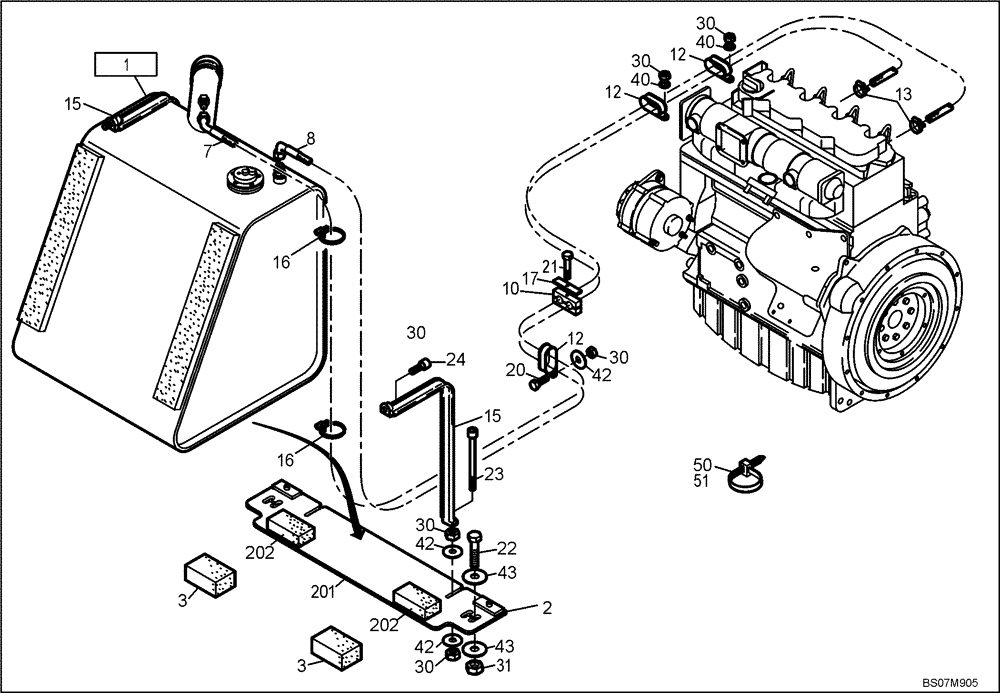 Схема запчастей Case 321D - (13.300[2987269004]) - FUEL SYSTEM (10) - ENGINE