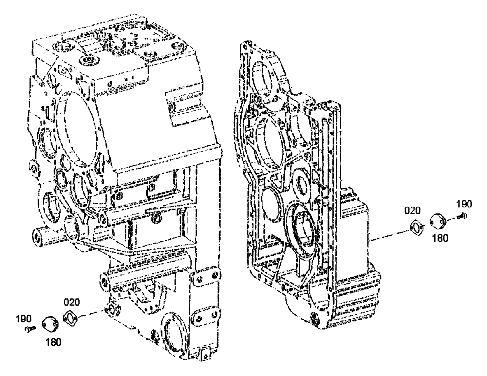 Схема запчастей Case 340 - (18A00000595[001]) - FILLER NECK (14) - MAIN GEARBOX & DRIVE