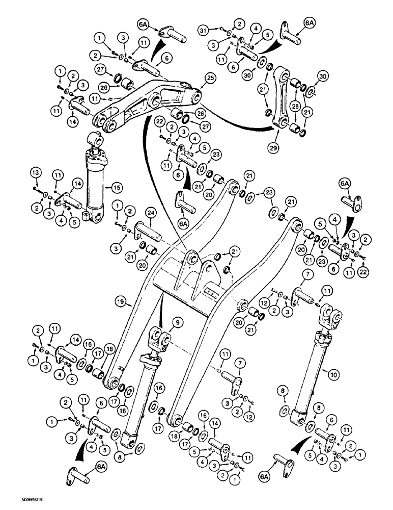 Схема запчастей Case 721B - (9-010) - LOADER LIFT FRAME, Z-BAR LOADER (09) - CHASSIS/ATTACHMENTS