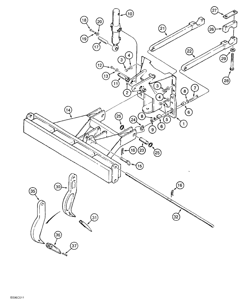 Схема запчастей Case 550G - (9-06) - RIPPER (05) - UPPERSTRUCTURE CHASSIS