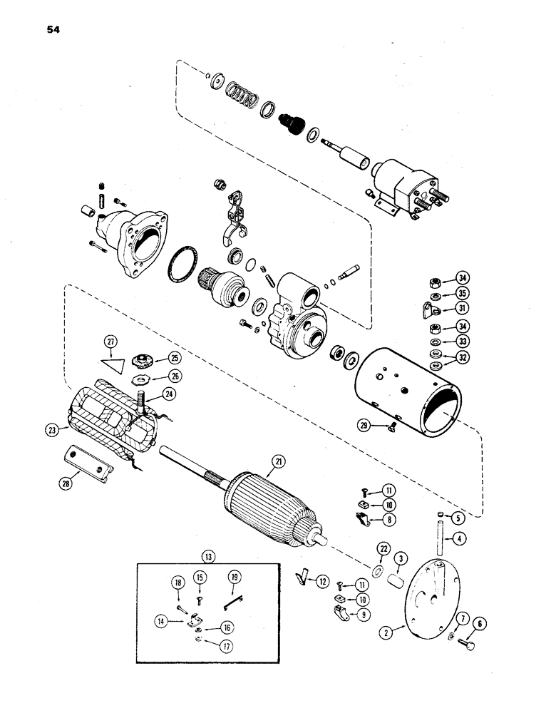 Схема запчастей Case 850 - (054) - R26136 STARTER, 1ST USED TRAC. SER. NO. 7074489 (06) - ELECTRICAL SYSTEMS