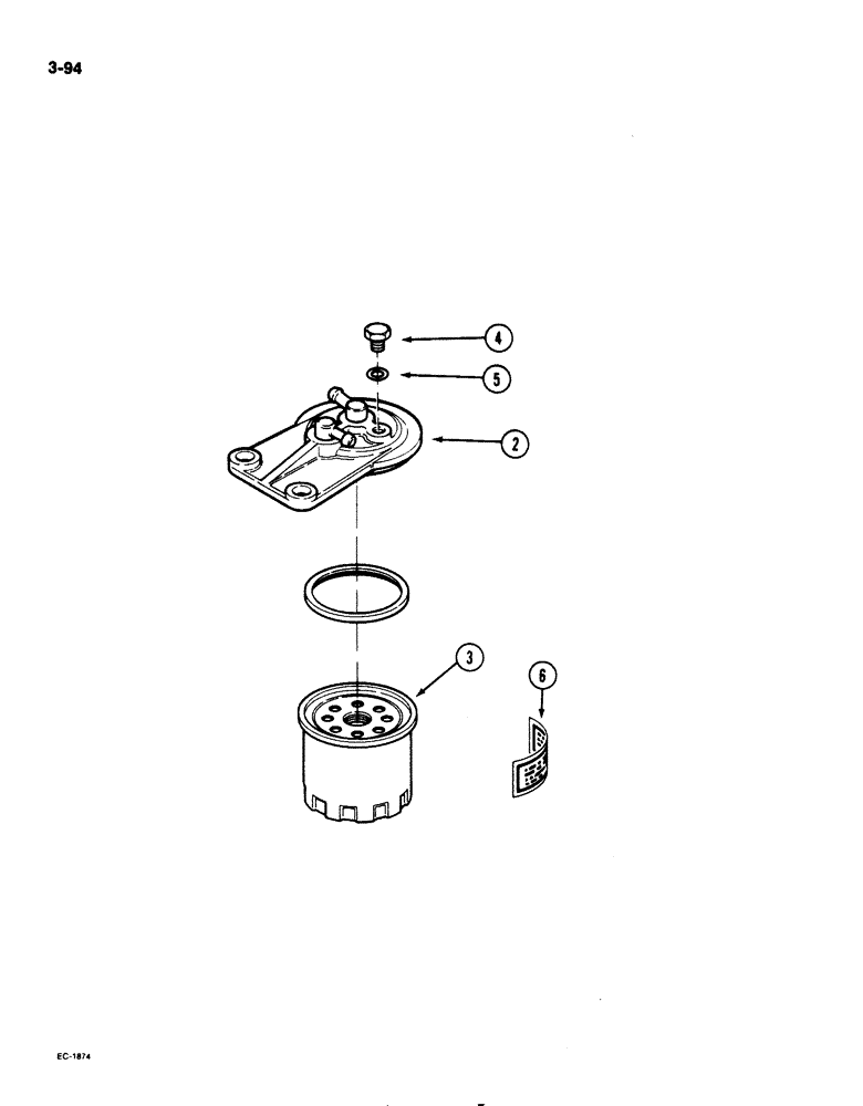 Схема запчастей Case 1825 - (3-94) - FUEL FILTER, DIESEL MODELS (03) - FUEL SYSTEM