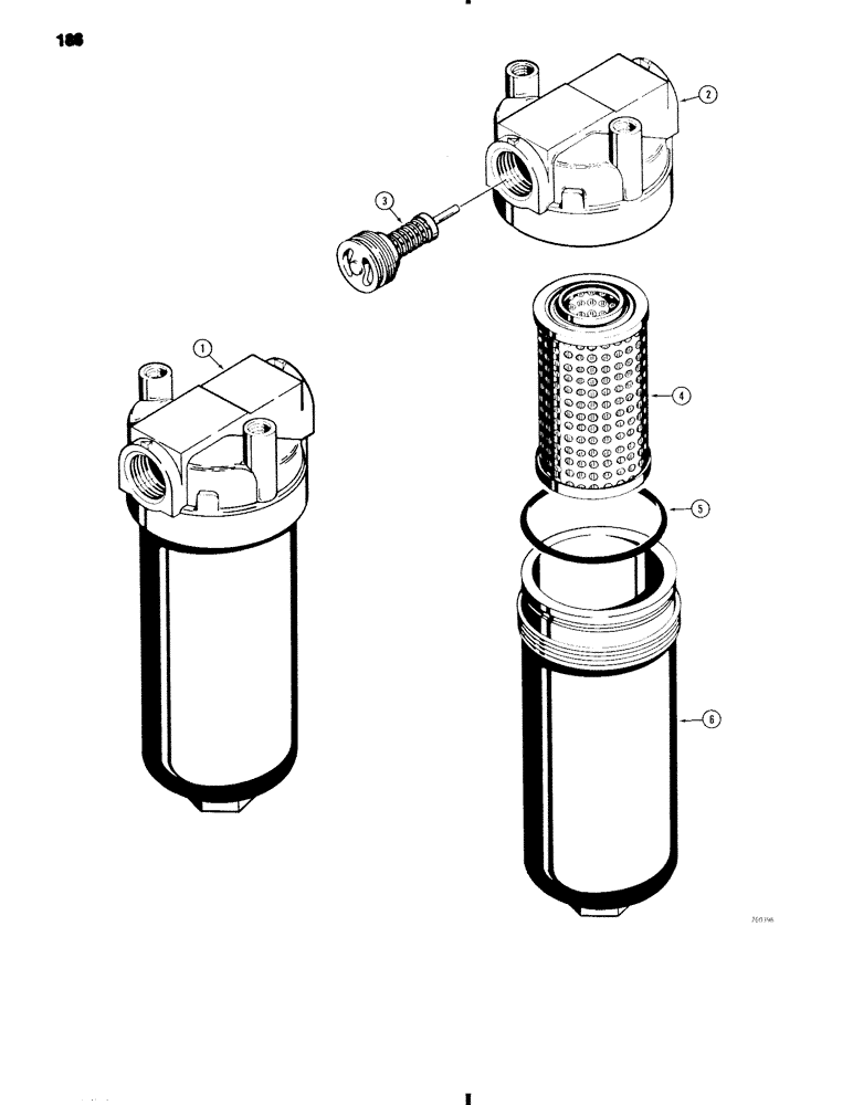 Схема запчастей Case 584C - (188) - D73910 AND D84789 HYDRAULIC OIL FILTERS (35) - HYDRAULIC SYSTEMS