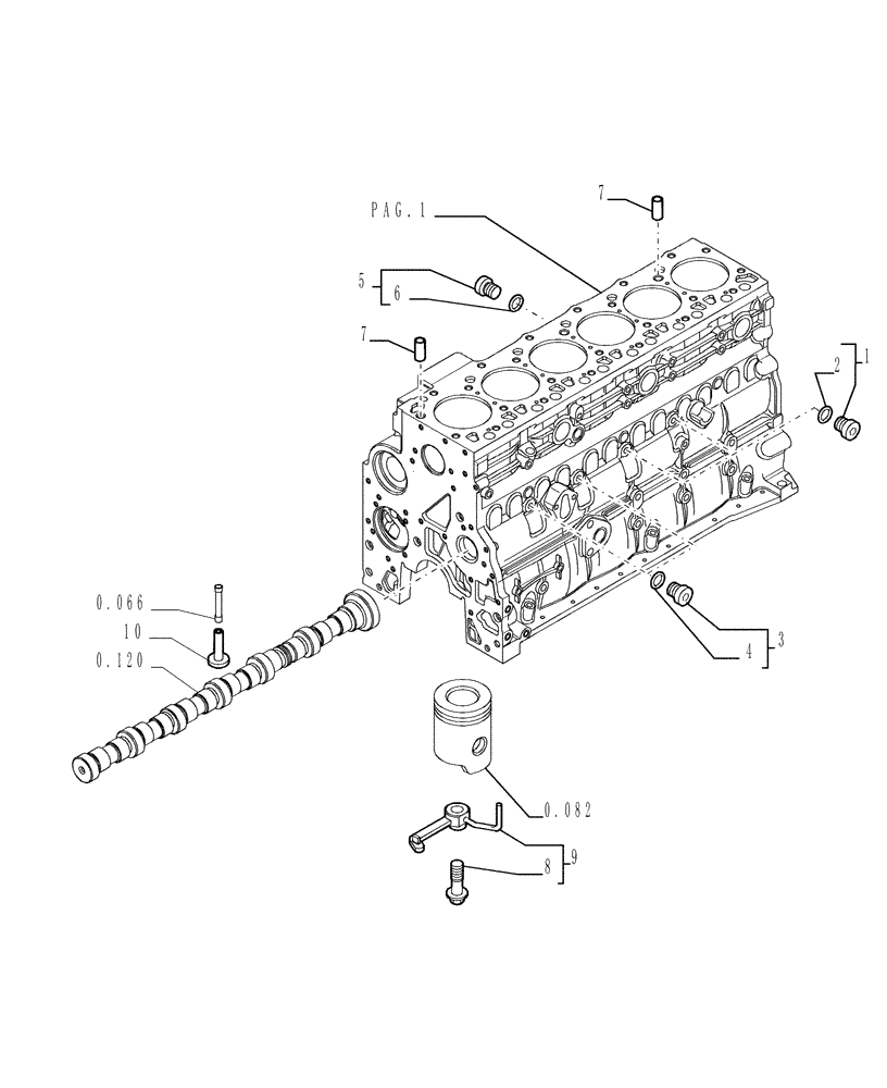 Схема запчастей Case 1850K - (0.040[02]) - CRANKCASE (01) - ENGINE