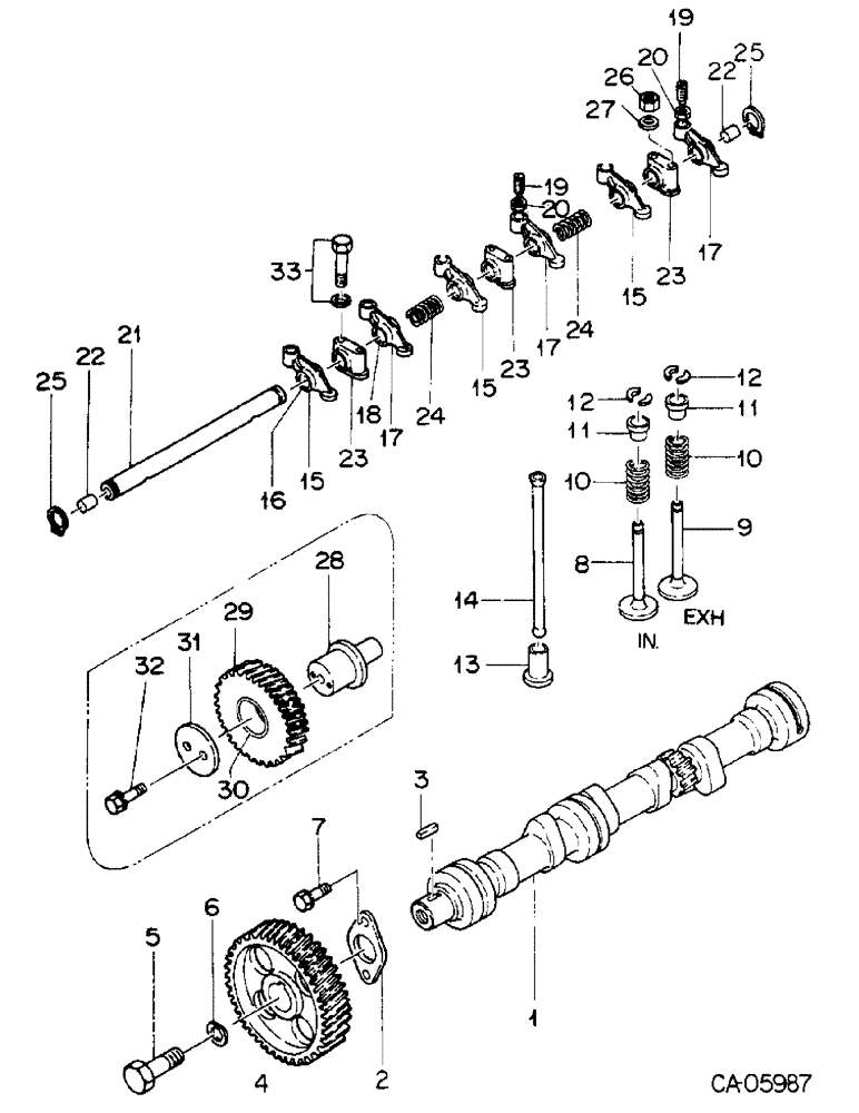 Схема запчастей Case 4140 - (12-23) - CAMSHAFT, ISUZU ENGINE (04) - Drive Train