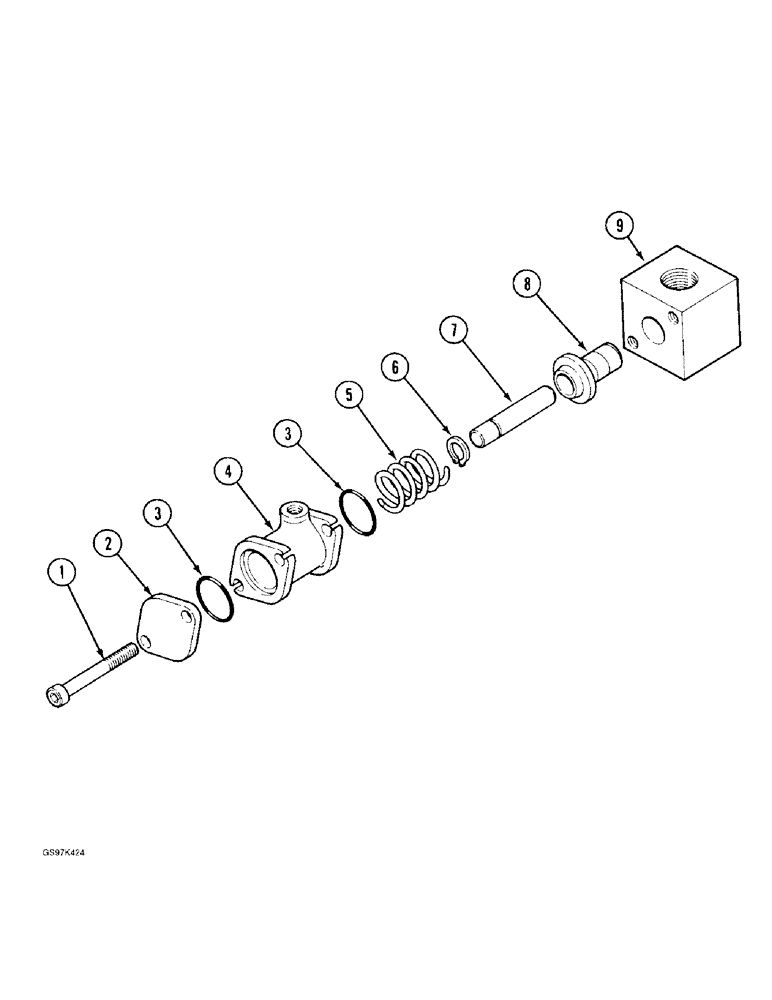 Схема запчастей Case 170C - (8-150) - PRESSURE REGULATING VALVE, 35 BAR (08) - HYDRAULICS