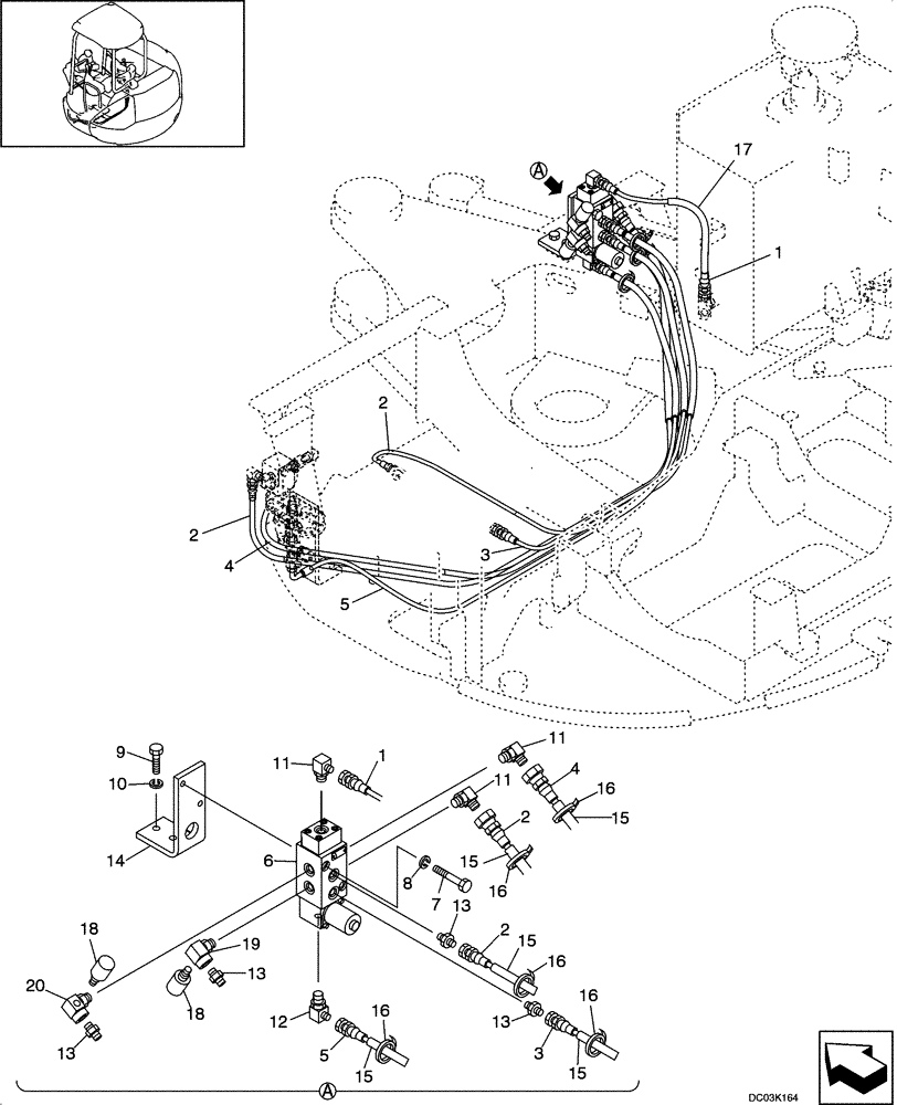 Схема запчастей Case CX47 - (08-12[00]) - HYDRAULIC LINES - VALVE, SOLENOID (08) - HYDRAULICS