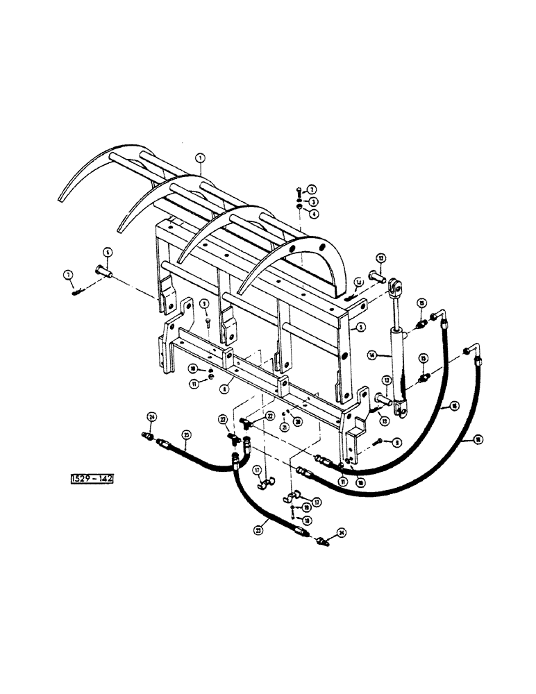 Схема запчастей Case 1529 - (222) - HYDRAULIC GRAPPLE (89) - TOOLS