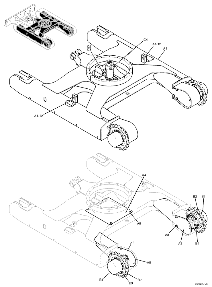 Схема запчастей Case CX27B BTW - (02-001) - LOW GROUP (PV01F00005F1, PV53D00008F1, PM19H00009F2) (39) - FRAMES AND BALLASTING