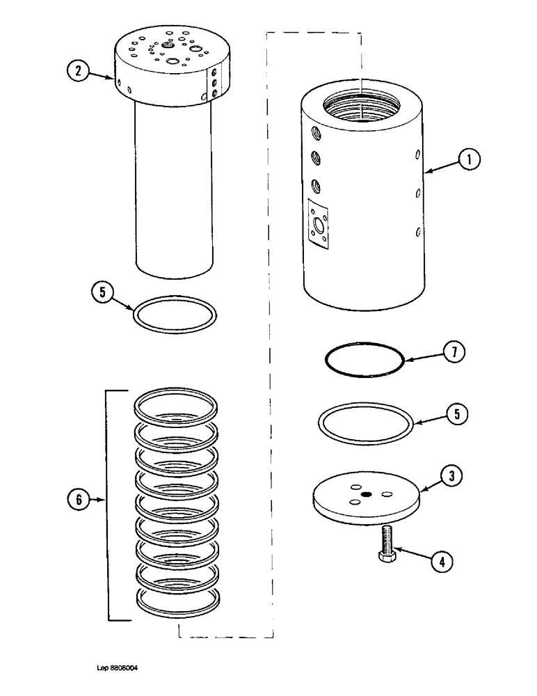 Схема запчастей Case 1088 - (8C-08) - HYDRAULIC SWIVEL, P.I.N. FROM 19801 AND AFTER (08) - HYDRAULICS