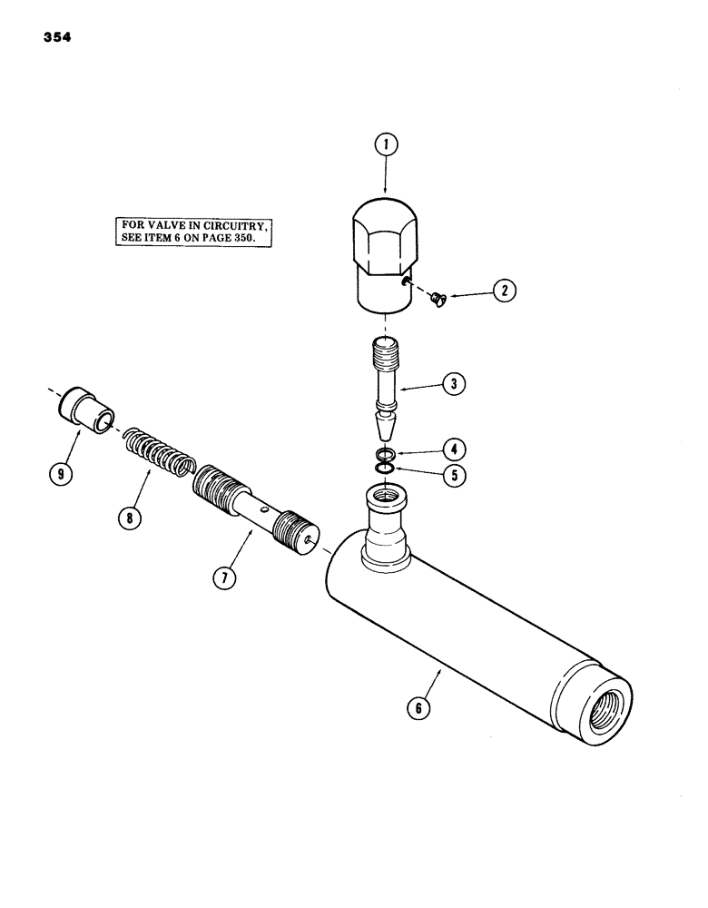 Схема запчастей Case 980B - (354) - FLOW CONTROL VALVE, (USED IN WRIST-O-TWIST CIRCUIT) (07) - HYDRAULIC SYSTEM