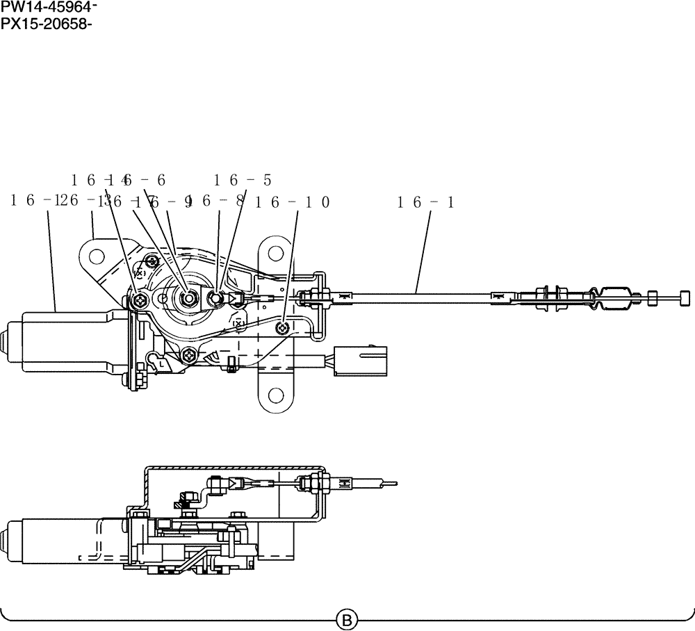 Схема запчастей Case CX36B - (065-01[2]) - CONTROL ASSEMBLY, ENGINE (WITH DECEL) (05) - SUPERSTRUCTURE