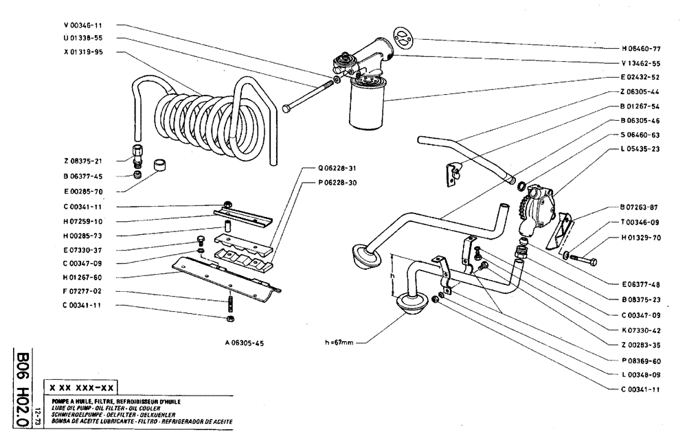 Схема запчастей Case TY45 - (B06 H02.0) - LUBE OIL PUMP, OIL FILTER, OIL COOLER (01) - ENGINE