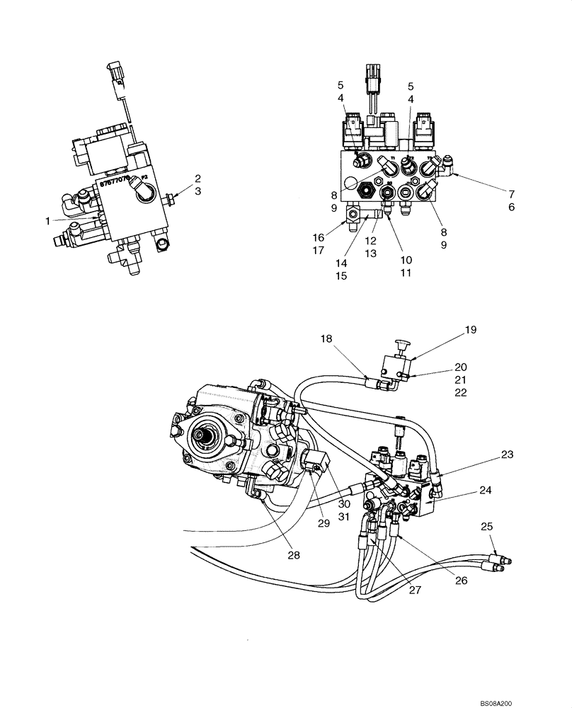 Схема запчастей Case 445CT - (06-14) - HYDROSTATICS - TWO SPEED/BRAKE (445CT WITH PILOT CONROL) (06) - POWER TRAIN