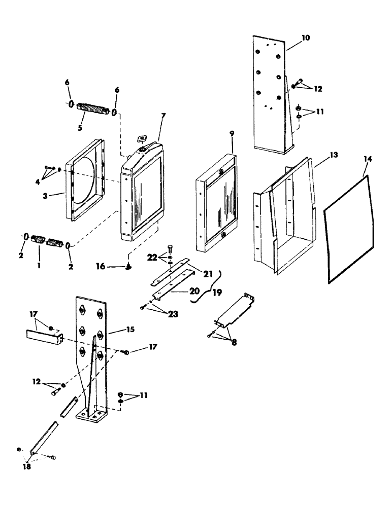 Схема запчастей Case 50 - (029) - RADIATOR, OIL COOLER AND HOSES (10) - ENGINE