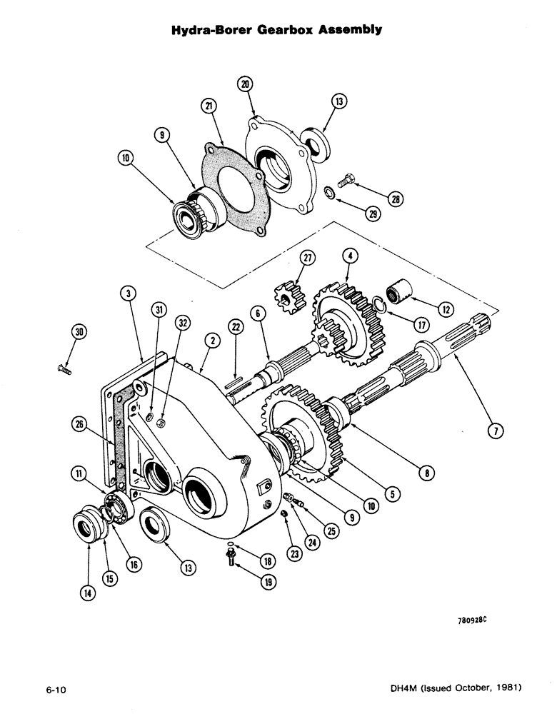 Схема запчастей Case DH4 - (6-10) - HYDRA-BORER GEARBOX ASSEMBLY (89) - TOOLS