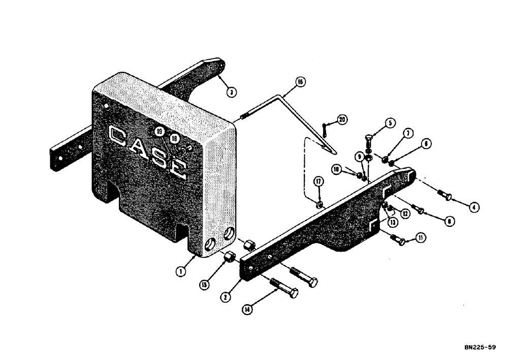 Схема запчастей Case 310E - (086) - REAR COUNTERWEIGHT (1400 LBS.) (05) - UPPERSTRUCTURE CHASSIS