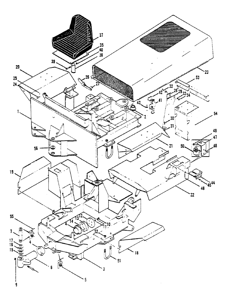 Схема запчастей Case 30 - (04) - MAIN FRAMES, FLOORPLATES, HOOD 