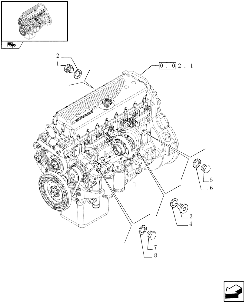 Схема запчастей Case F3BE0684N E904 - (0.32.4) - PIPING - ENGINE COOLING SYSTEM (504057436-504057441-504031565-504031567-504069778-504236475) 