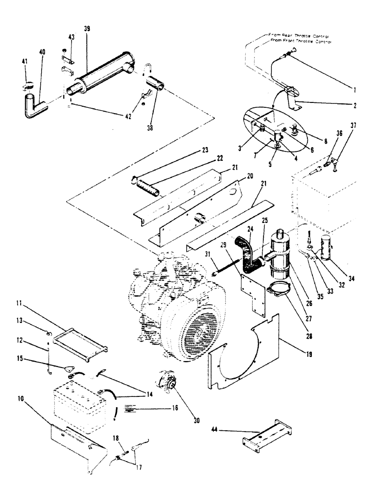 Схема запчастей Case 1000 - (14) - WISCONSIN ENGINE INSTALLATION 