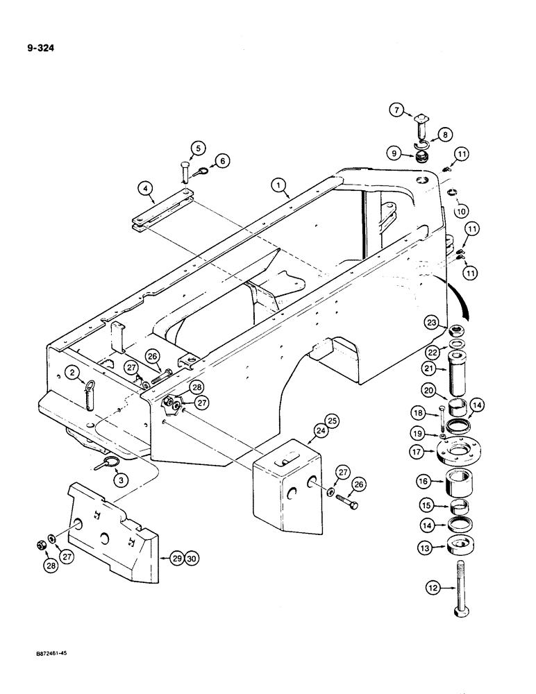 Схема запчастей Case W36 - (9-324) - REAR FRAME AND PIVOT (09) - CHASSIS/ATTACHMENTS