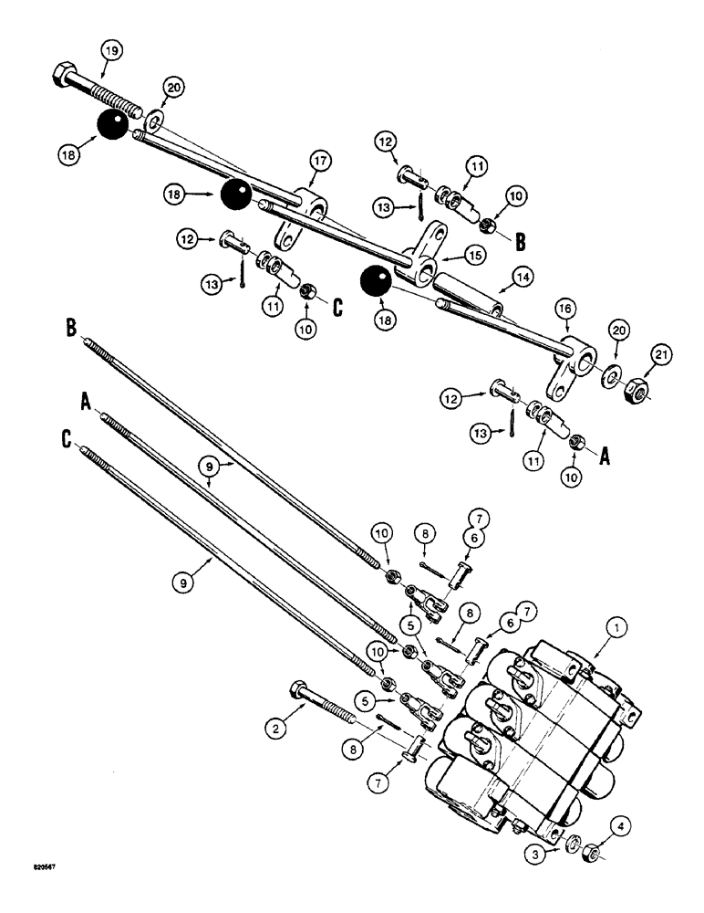 Схема запчастей Case W4 - (166) - LOADER CONTROLS - THREE LEVER, WITH AUXILIARY HYDRAULICS (09) - CHASSIS/ATTACHMENTS