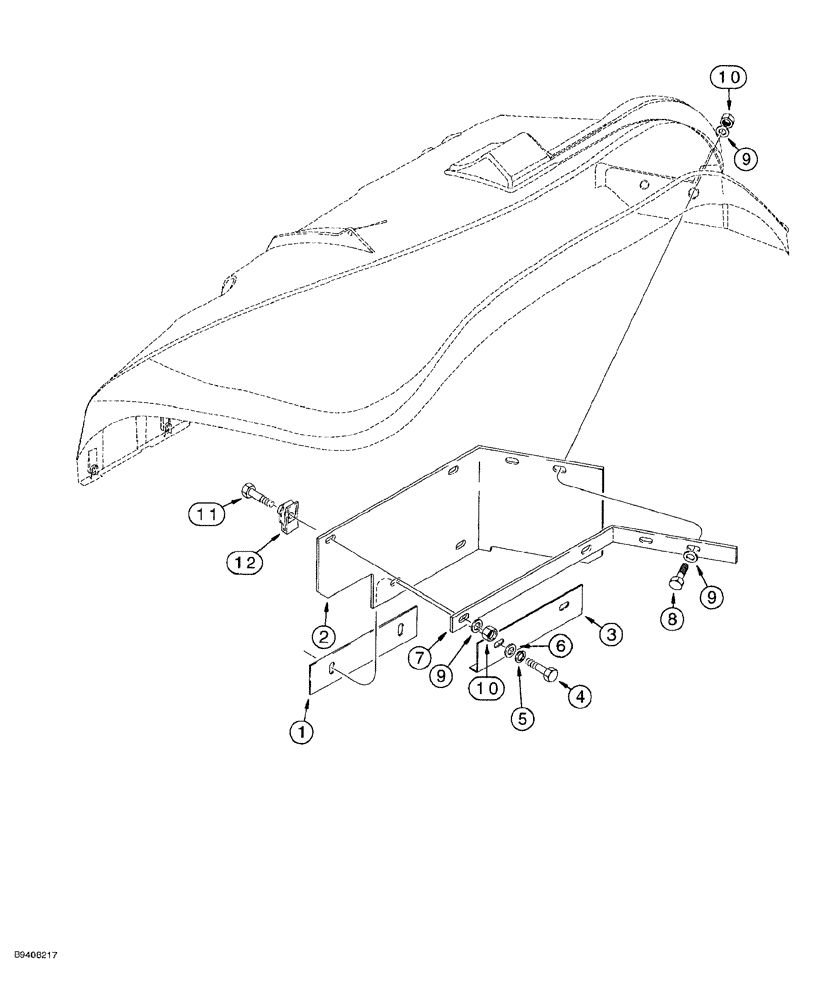 Схема запчастей Case 580SL - (9-100) - MUD GUARD (09) - CHASSIS/ATTACHMENTS