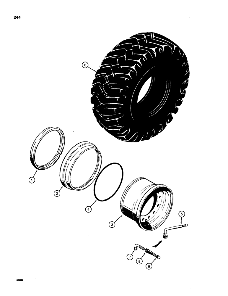 Схема запчастей Case W20 - (244) - RIMS AND TIRES (06) - POWER TRAIN