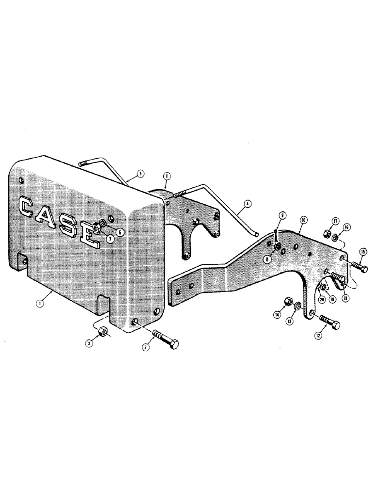 Схема запчастей Case 310 - (132) - REAR COUNTERWEIGHT (WITH P.T.O. AND BELT PULLEY) (05) - UPPERSTRUCTURE CHASSIS