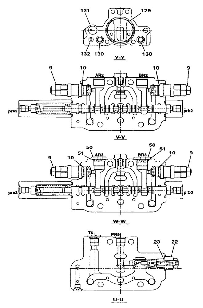 Схема запчастей Case CX75SR - (08-23[06]) - CONTROL VALVE (08) - HYDRAULICS