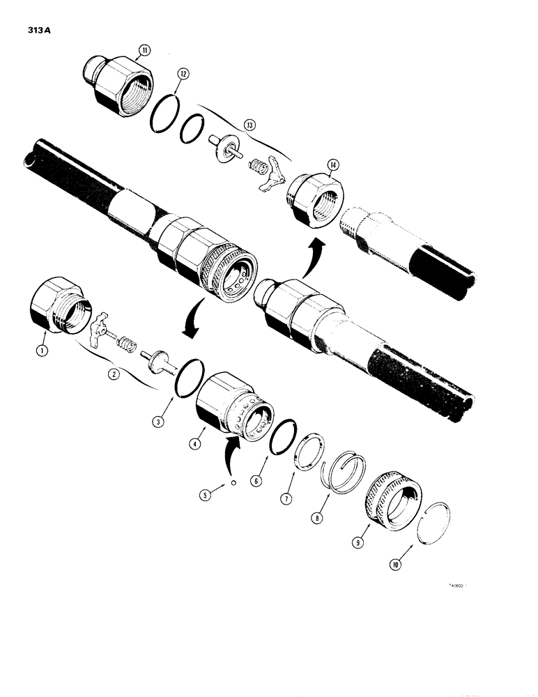 Схема запчастей Case 1150B - (313A) - D52800 HYDRAULIC COUPLING (FEMALE) (07) - HYDRAULIC SYSTEM