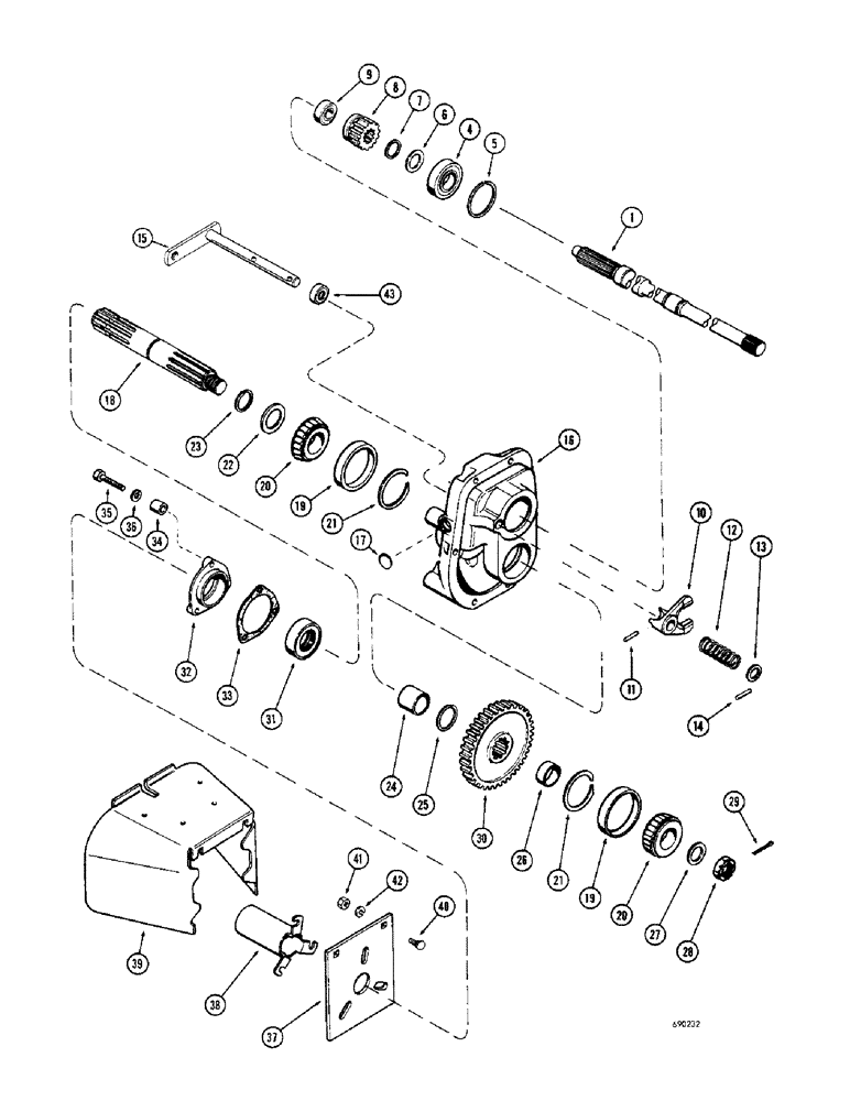 Схема запчастей Case 310G - (252) - P.T.O. ASSEMBLY (05) - UPPERSTRUCTURE CHASSIS