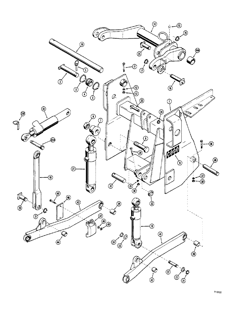 Схема запчастей Case 33 - (174) - 3 POINT HITCH, MOUNTING FRAME AND RELATED PARTS 