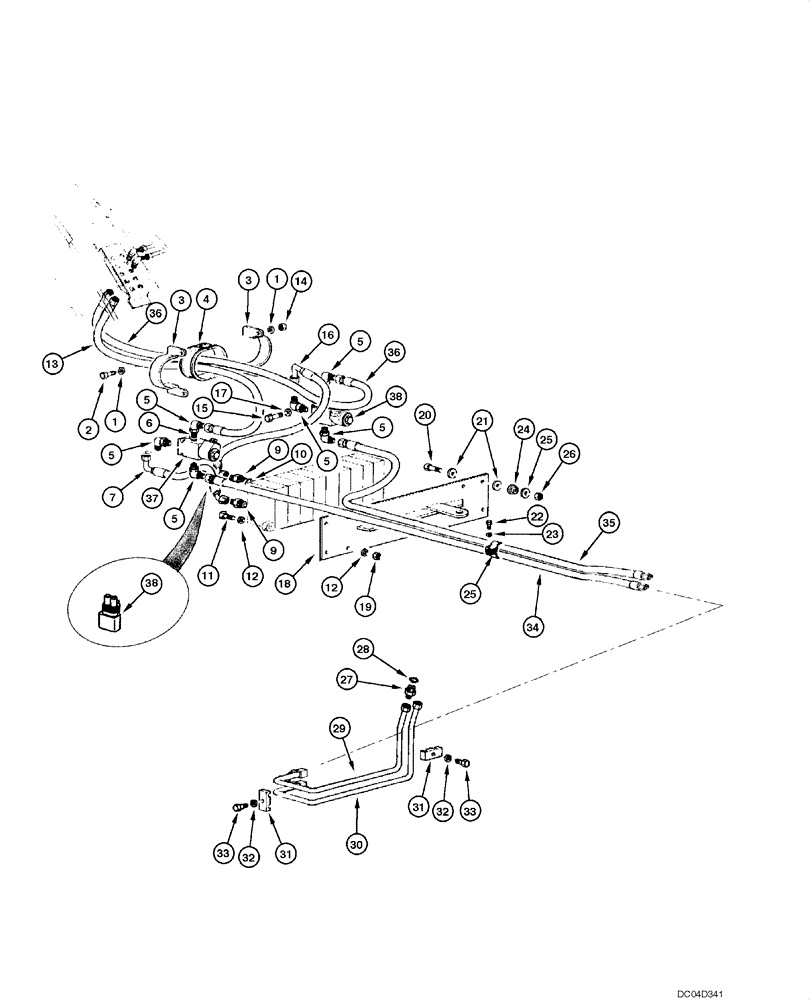 Схема запчастей Case 865 - (08.27[00]) - SCARIFIER AND RIPPER HYDRAULIC CIRCUIT (08) - HYDRAULICS