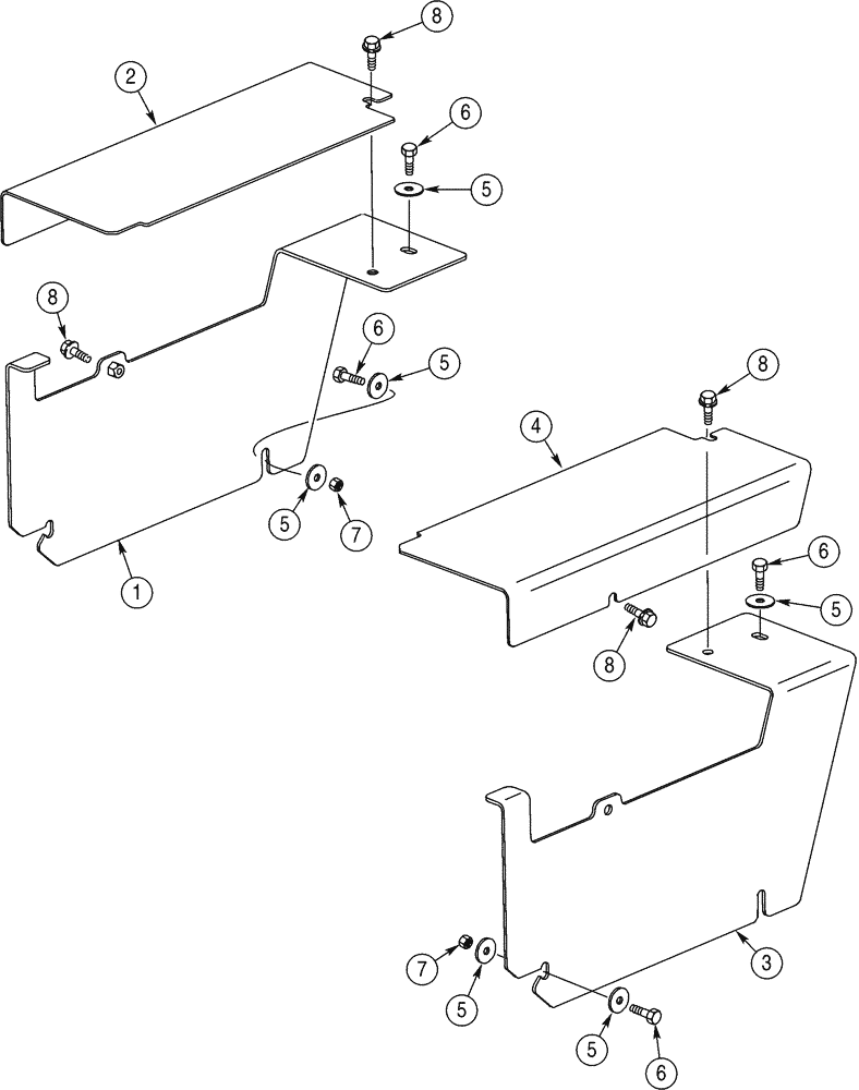 Схема запчастей Case 521D - (09-16) - COVERS - BATTERY BOX (09) - CHASSIS