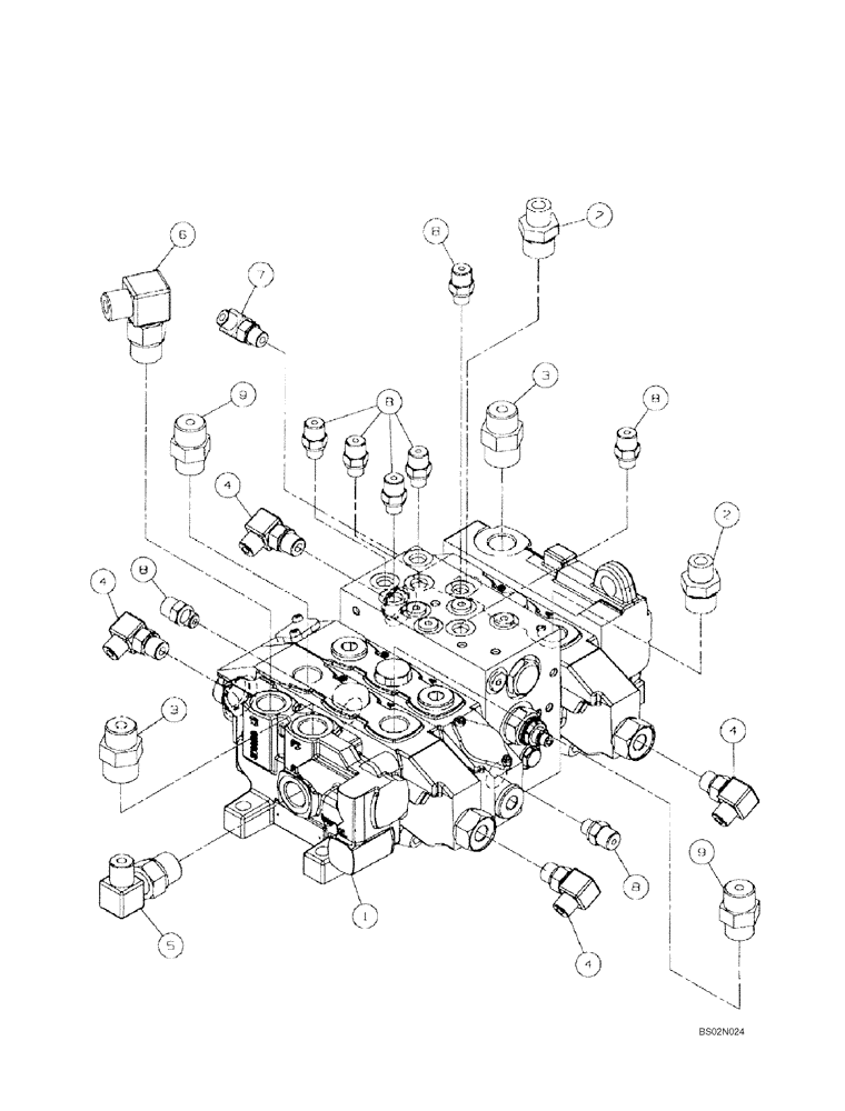 Схема запчастей Case 686GXR - (8-18A) - MAIN HYDRAULIC MANIFOLD (SERIES 2 ASN 686G JFE0000705; 686GXR JFE0001847; 688G JFE0003612) (08) - HYDRAULICS