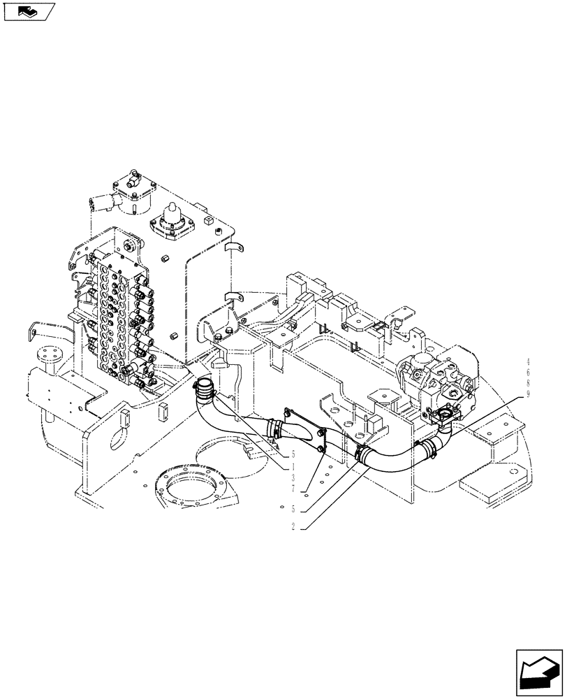 Схема запчастей Case CX55BMSR - (01-023[02]) - HYD LINES, PUMP (35) - HYDRAULIC SYSTEMS