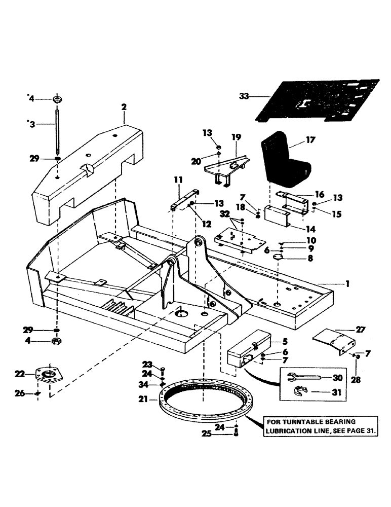 Схема запчастей Case 35YC - (029) - TURNTABLE, COUNTERWEIGHT, BEARING AND ATTACHING PARTS (05) - UPPERSTRUCTURE CHASSIS