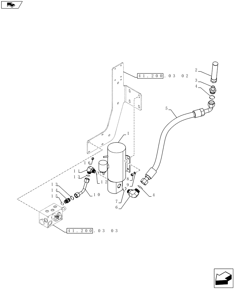 Схема запчастей Case 721F - (41.200.03[01]) - STEERING AUXILIARY, PUMP (41) - STEERING