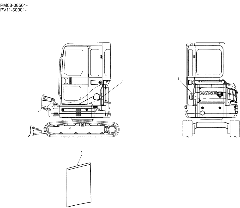 Схема запчастей Case CX27B - (06-010) - NAME PLATE INSTAL (CAB) (90) - PLATFORM, CAB, BODYWORK AND DECALS