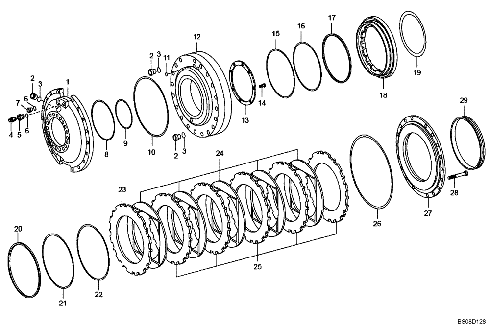 Схема запчастей Case 340B - (30A00010659[001]) - BRAKE ASSY (87755434) - AFTER JAN 2008 (11) - AXLES/WHEELS