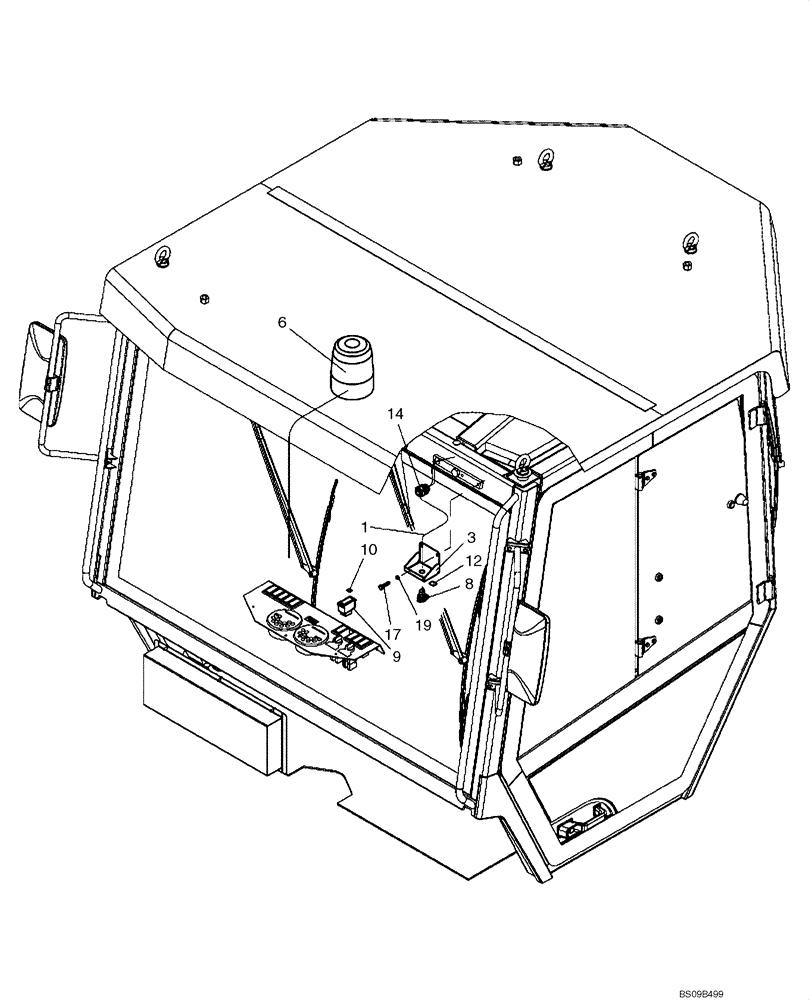 Схема запчастей Case DV210 - (55.404.01[01]) - BEACON LIGHT - CAB (GROUP 413-ND131540) (55) - ELECTRICAL SYSTEMS