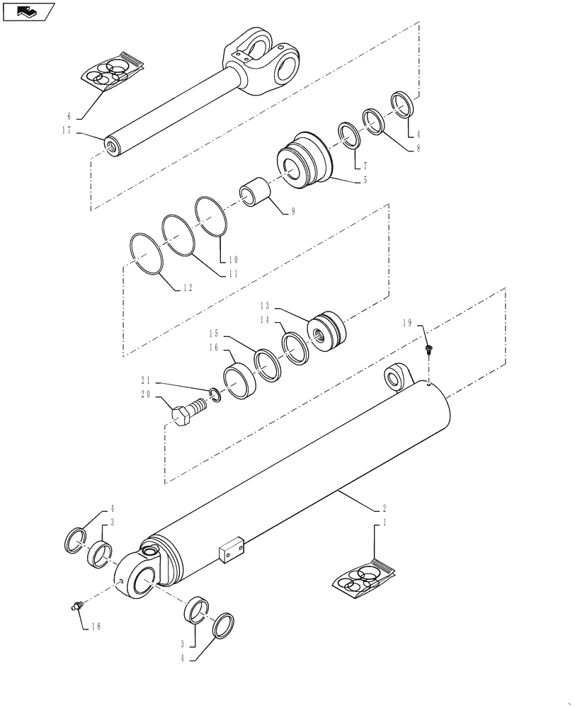 Схема запчастей Case 721F - (35.901.03[02]) - CYLINDER ASSY - LOADER BUCKET (XT LOADER) (35) - HYDRAULIC SYSTEMS