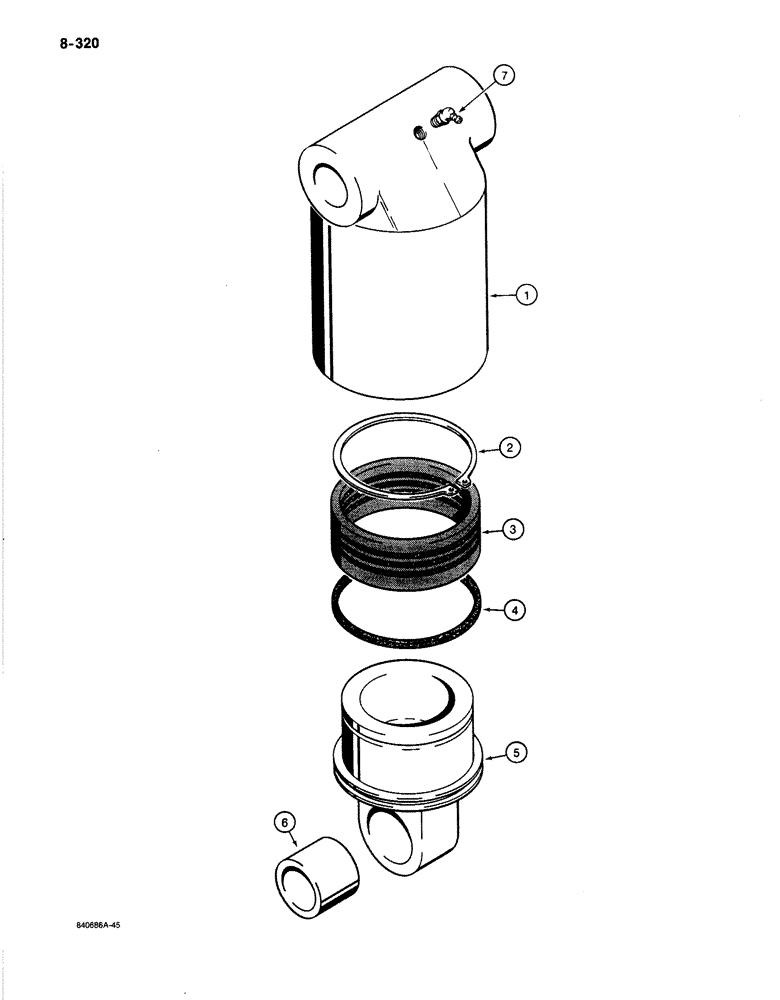 Схема запчастей Case 1187B - (8-320) - LEVELER CYLINDER (08) - HYDRAULICS