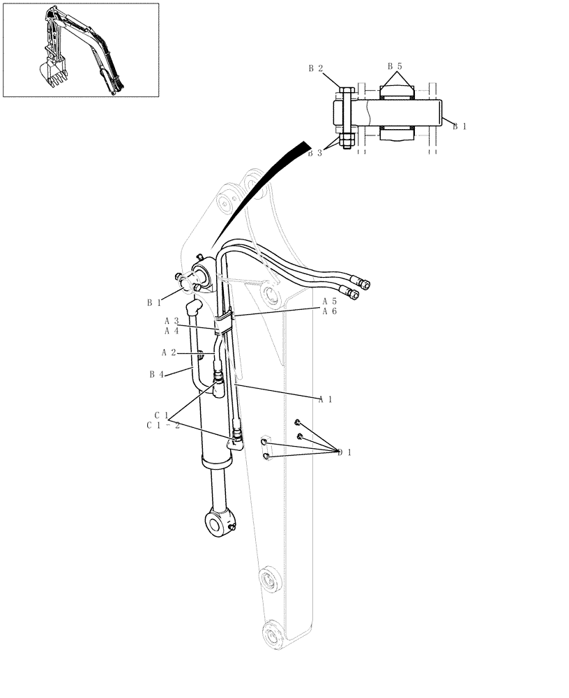 Схема запчастей Case CX27B - (876-01[1]) - ARM HYD.LINES (1.12M) (35) - HYDRAULIC SYSTEMS