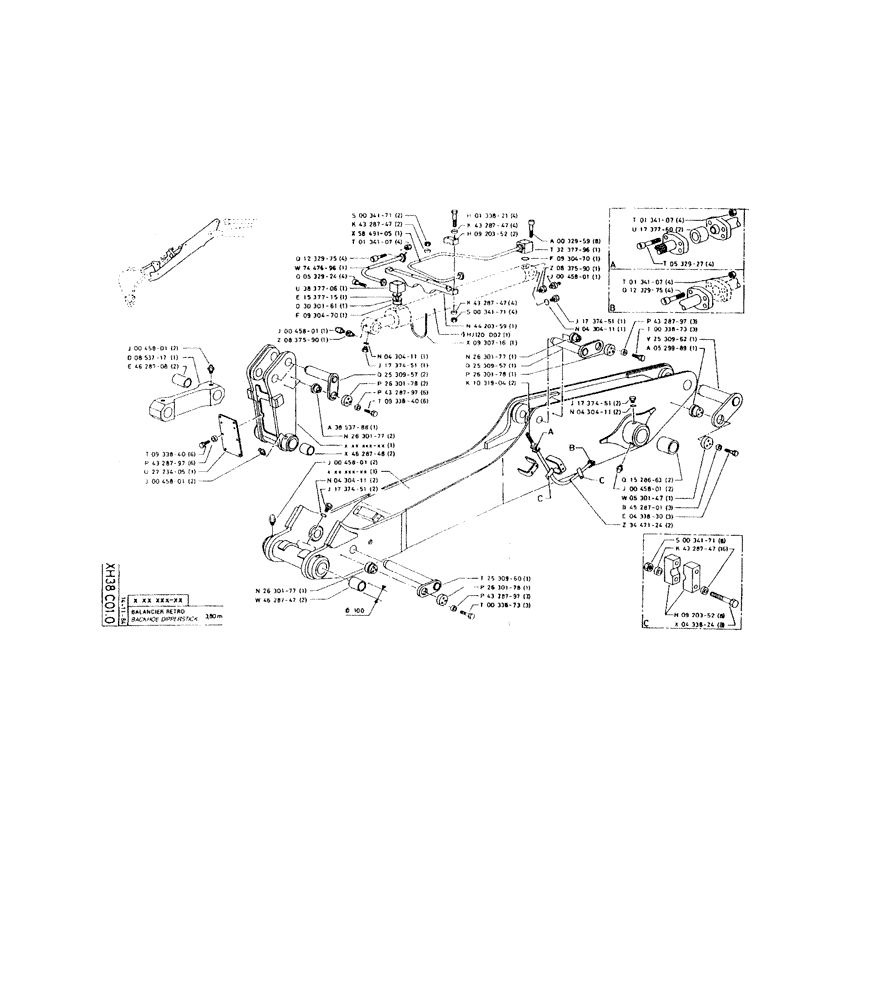 Схема запчастей Case 220 - (286) - BACKHOE DIPPERSTICK (14) - DIPPERSTICKS