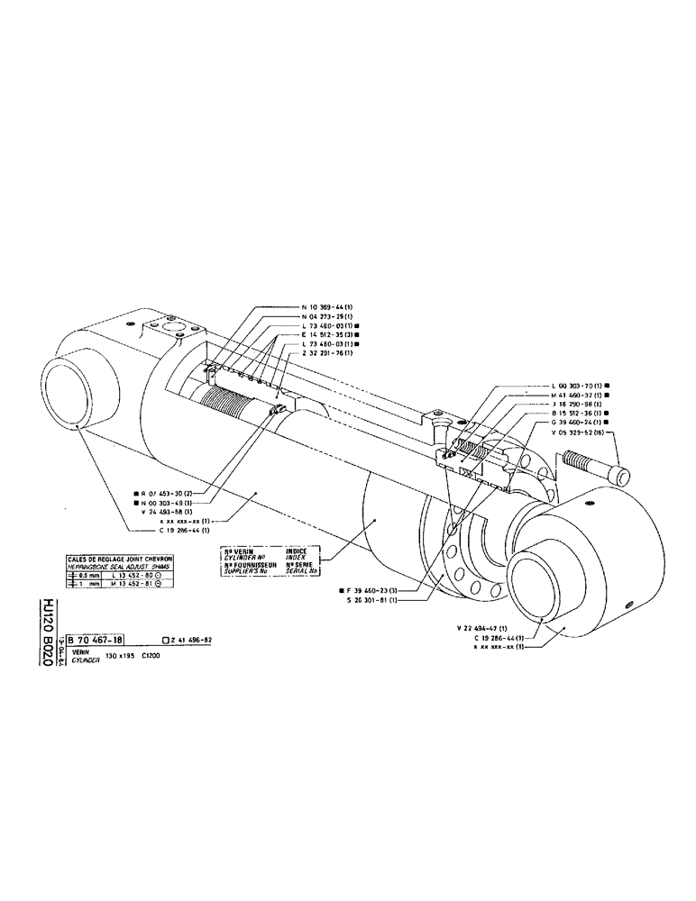 Схема запчастей Case 220 - (B-059) - CYLINDER (07) - HYDRAULIC SYSTEM