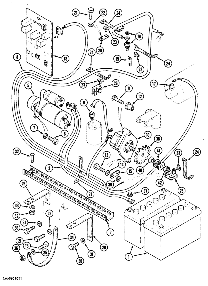 Схема запчастей Case 688 - (4-10) - ENGINE ELECTRICAL SYSTEM, HARNESS GUARD AND ENGINE GROUND CABLE (04) - ELECTRICAL SYSTEMS