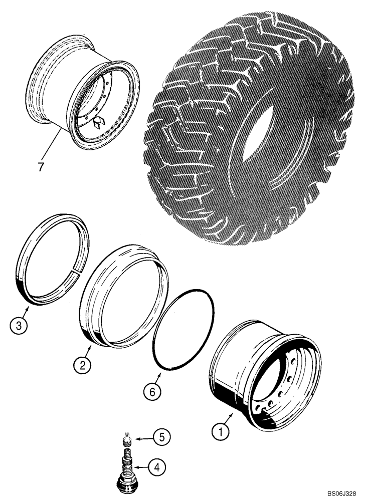 Схема запчастей Case 621D - (06-30) - WHEELS (06) - POWER TRAIN