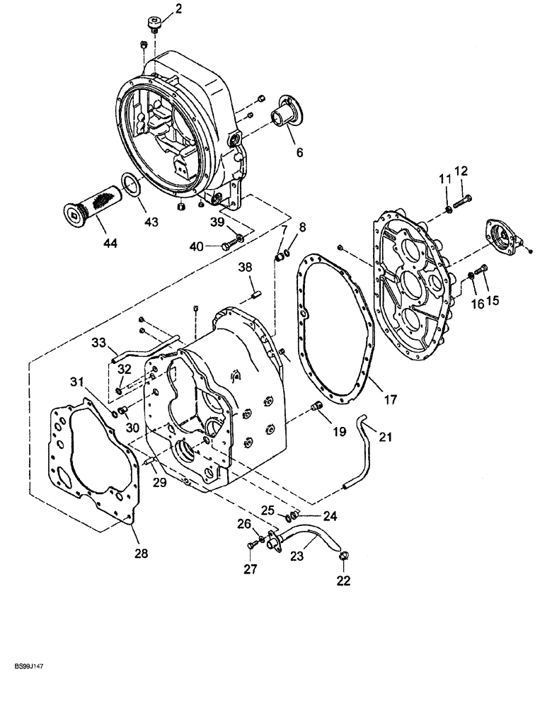 Схема запчастей Case 689G - (06-34) - TRANSMISSION COMPONENTS, HOUSING AND RELATED PARTS (06) - POWER TRAIN